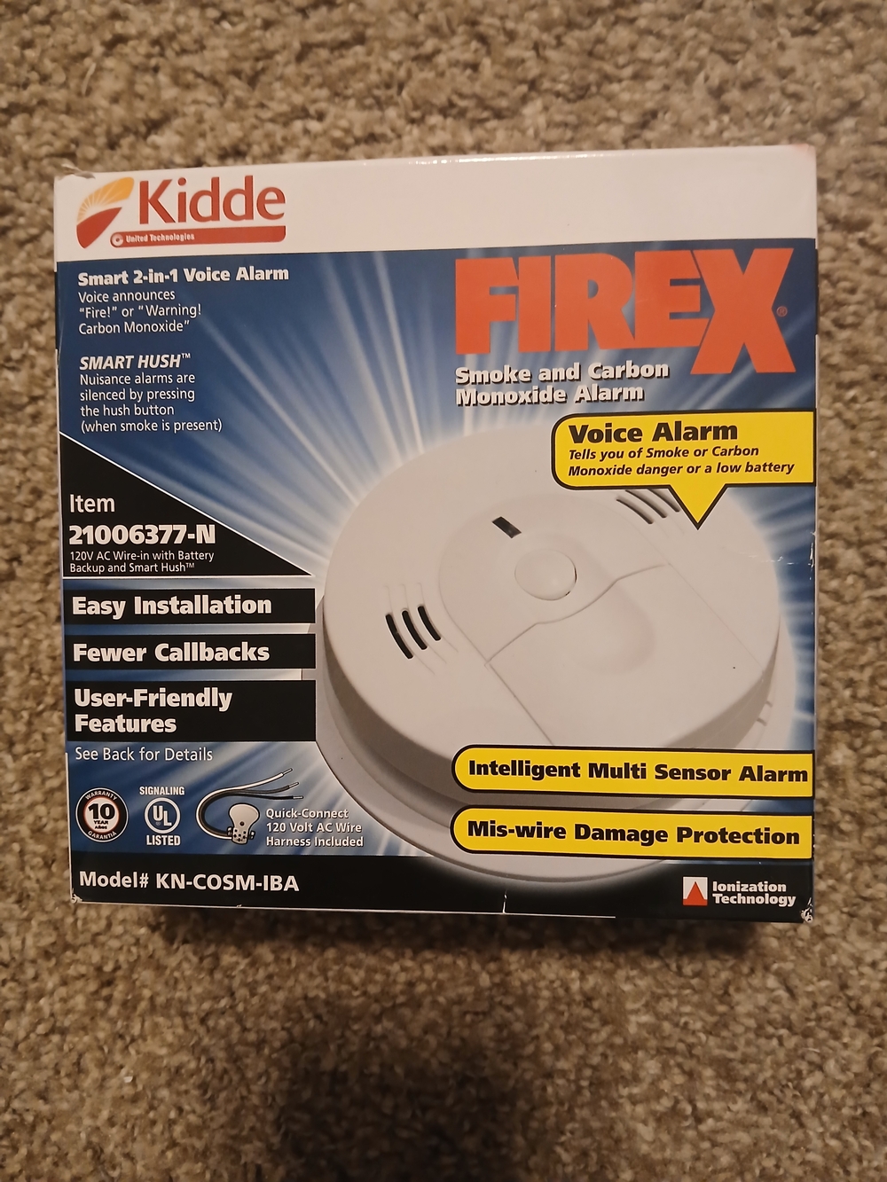 Kidde FIREX White Smoke and Carbon Monoxide Alarm